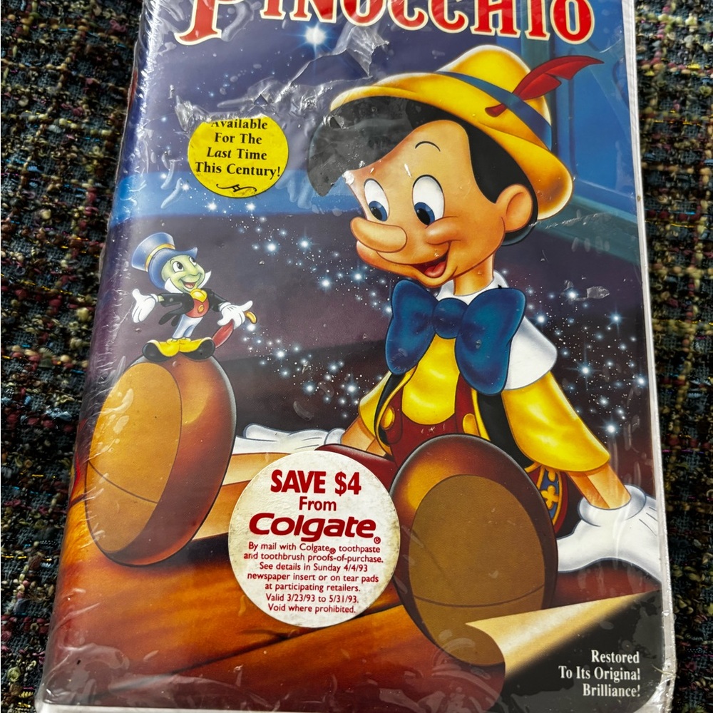 Disney Pinocchio VHS sealed collectible children’s movie